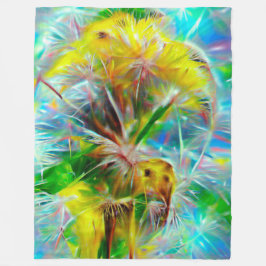 Cobertor De Velo Eteal Dandelions em Neon Dreamscape