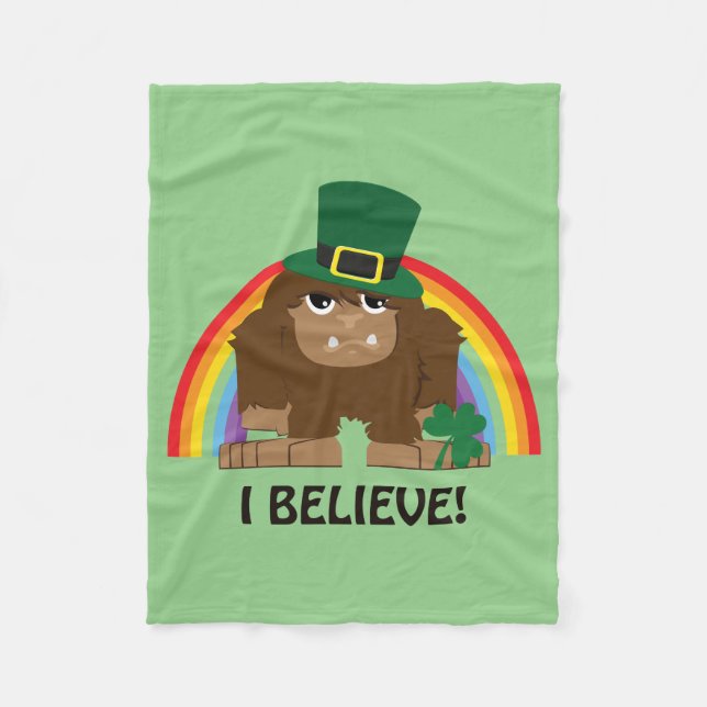 Cobertor De Velo Eu Acredito! Leprechaun Pé-Grande (Frente)