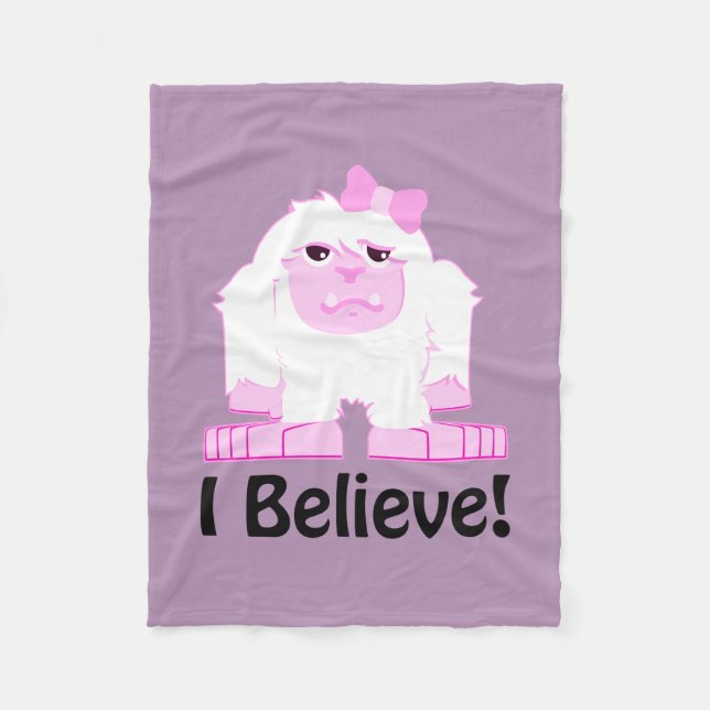 Cobertor De Velo Eu Acredito Na Bonita Garota De Cartoon Yeti (Frente)