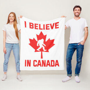 Cobertor De Velo Eu Acredito No Canadá - Pé Grande Engraçado
