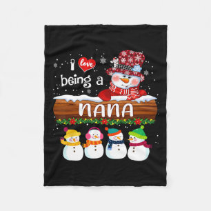 Cobertor De Velo Eu Adoro Ser Uma Nana Snowman Divertida Feliz Nata