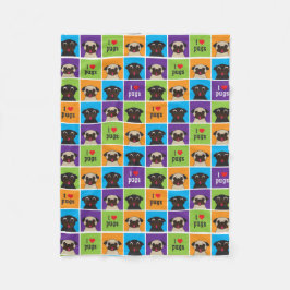 Cobertor De Velo Eu amo a cobertura do lance do velo dos Pugs