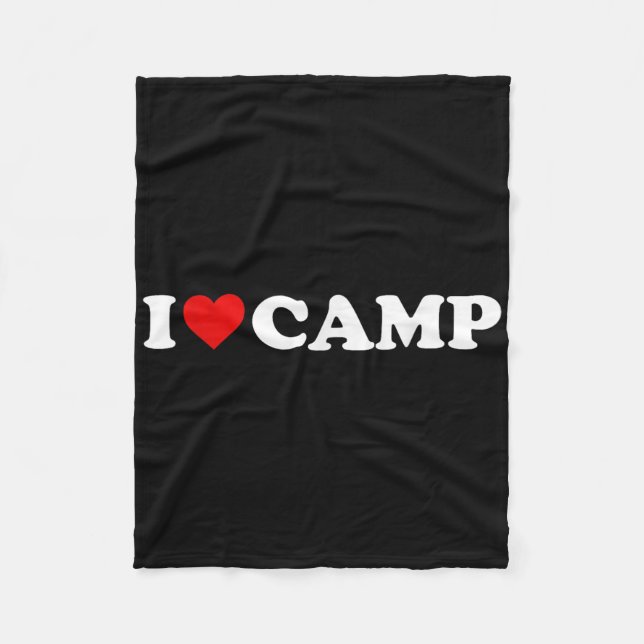 Cobertor De Velo Eu Amo Acampamento - Coração  (Frente)