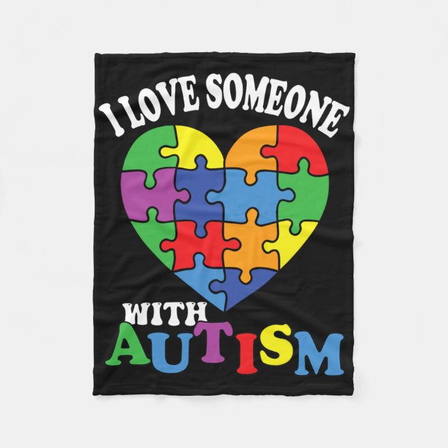 Cobertor De Velo Eu Amo Alguém Com Autismo 2  (Frente)