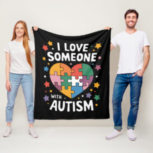 Cobertor De Velo Eu Amo Alguém Com Autismo Conscientização Autista
