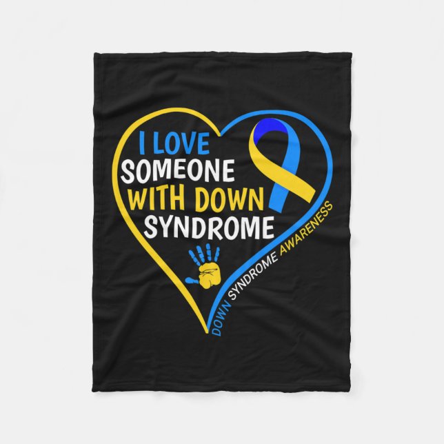 Cobertor De Velo Eu Amo Alguém Com Síndrome de Down - Síndrome de D (Frente)