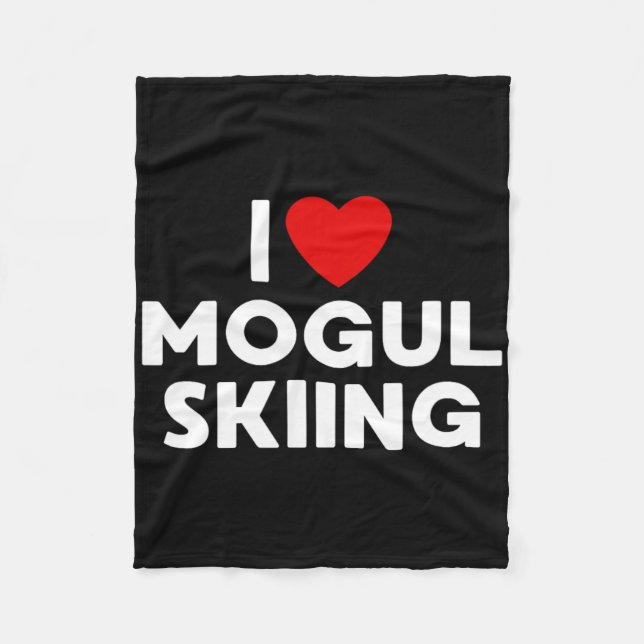 Cobertor De Velo Eu Amo Camiseta De Esqui Mogul (Frente)