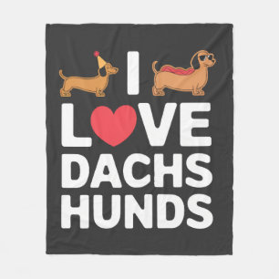 Cobertor De Velo Eu Amo Dachshunds Ilustração Divertida com Estilo