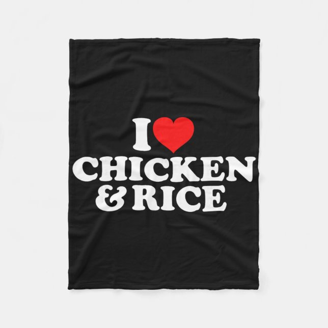 Cobertor De Velo Eu Amo Frango e Arroz  (Frente)
