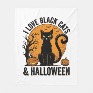 Cobertor De Velo Eu Amo Gatos Pretos Design de Camisa Vintage de Ha