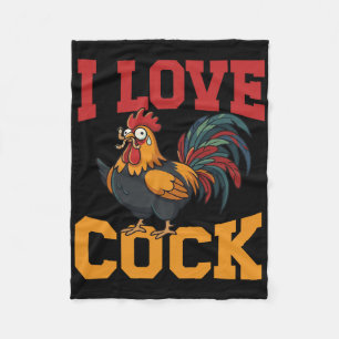 Cobertor De Velo Eu Amo Humor de Fazenda de Galo Engraçado _1