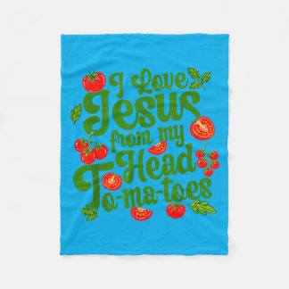 Cobertor De Velo Eu Amo Jesus Desde Meus Tomates Cabeça Cristão Eng