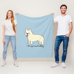 Cobertor De Velo Eu amo meu Bulldog Francês