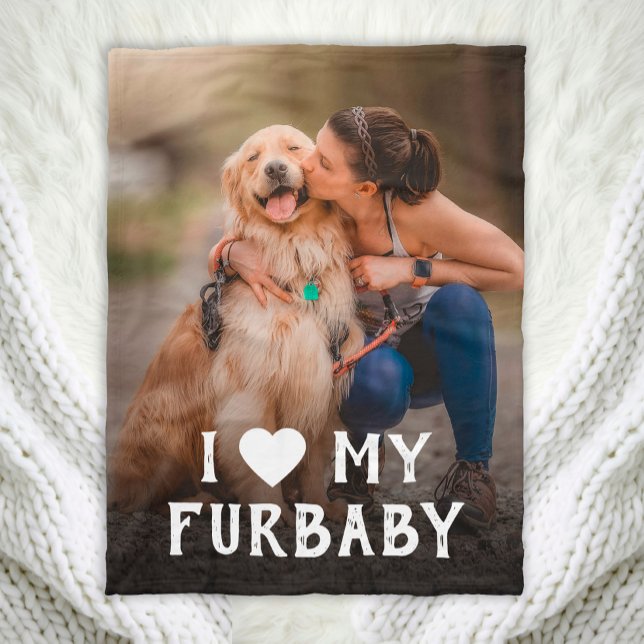 Cobertor De Velo Eu Amo Meu Cachorro De Furbaby (Criador carregado)