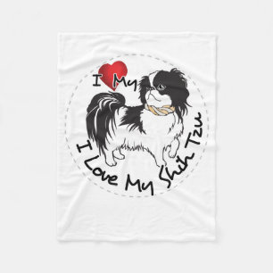 Cobertor De Velo Eu amo meu cão de Shih Tzu