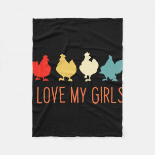 Cobertor De Velo Eu Amo Meu Frango de Meninas Eu Amo Minhas Galinha