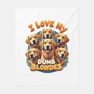 Cobertor De Velo Eu Amo Meus Cães Golden Retrievers Louros Bobos Vi