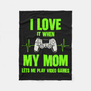 Cobertor De Velo Eu Amo Minha Mãe Gamer Jogos Adolescentes Meninos 