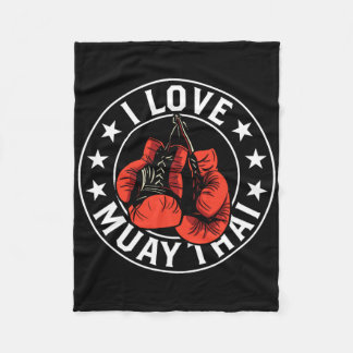Cobertor De Velo Eu Amo Muay Thai Artes Marciais Boxeador Hobby