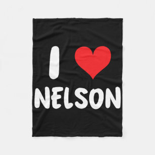 Cobertor De Velo Eu Amo Nelson - Coração - Nome