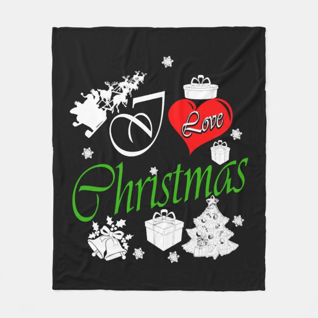 Cobertor De Velo Eu amo o Natal (Frente)