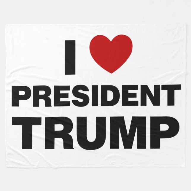 Cobertor De Velo Eu Amo o Presidente Trump Heart (Frente (Horizontal))