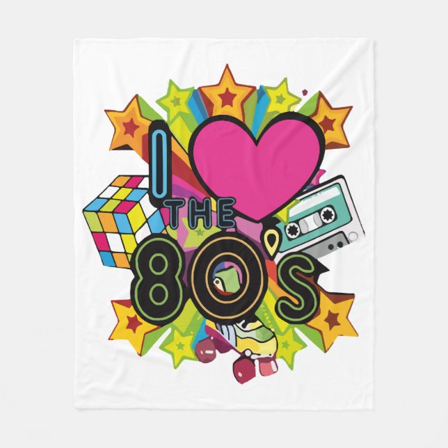 Cobertor De Velo eu amo os anos 80 (Frente)
