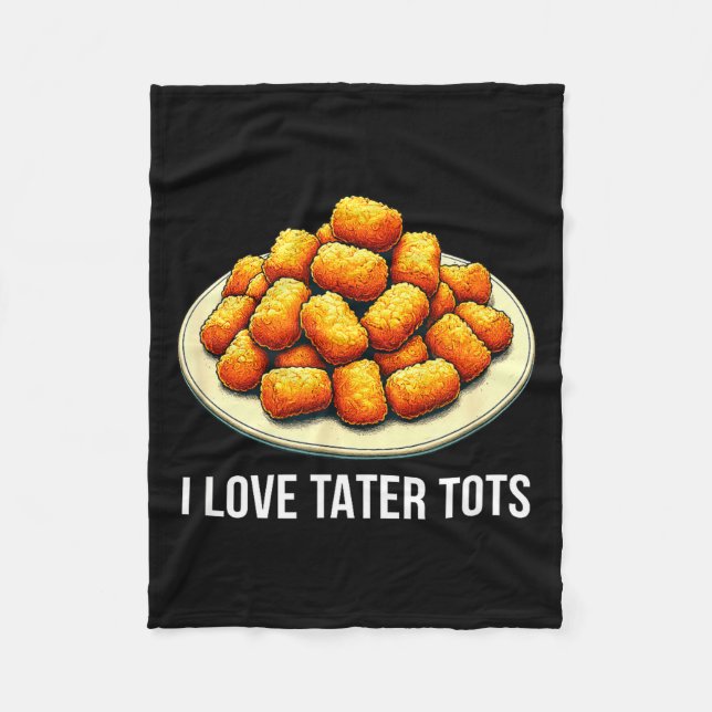 Cobertor De Velo Eu Amo Tater Tots -  (Frente)