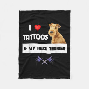 Cobertor De Velo Eu Amo Tatuagens E Meu Cachorro Irlandês, Pai Mãe 