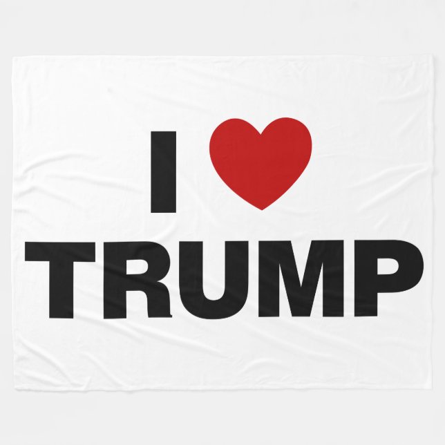 Cobertor De Velo Eu Amo Trump (Frente (Horizontal))