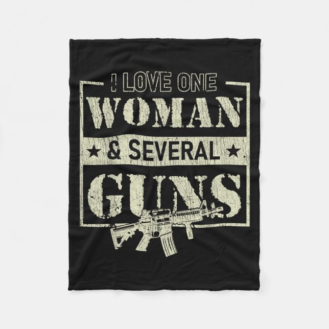 Cobertor De Velo Eu Amo Uma Mulher Várias Armas (Frente)