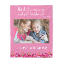 Eu amo você Mãe Versículo da Bíblia Cristã Rosa