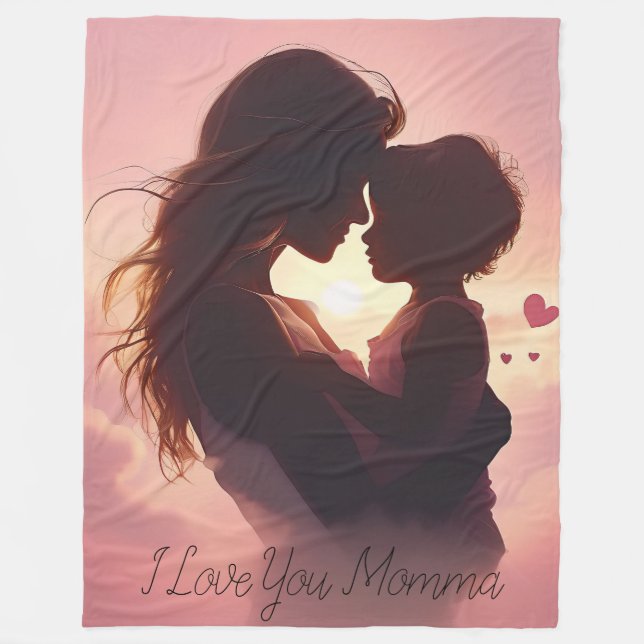 Cobertor De Velo Eu Amo Você Mamãe (Frente)