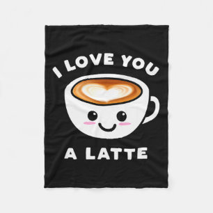 Cobertor De Velo Eu Amo Você Um Latte Engraçado Coração de Café Val