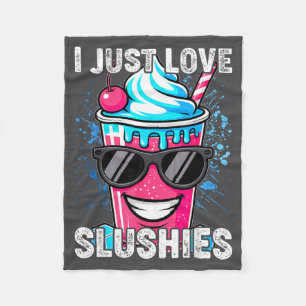 Cobertor De Velo Eu Apenas Amo Slushies Bebida Gelada Divertida de