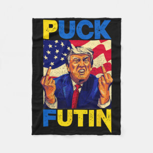 Cobertor De Velo Eu Apoio o Meme da Ucrânia Trump Puck Futin Vintag