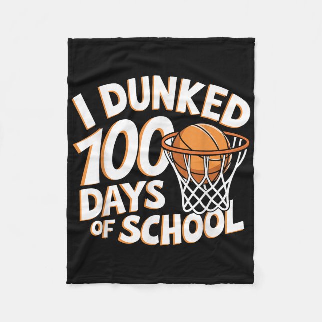 Cobertor De Velo Eu Dava 100 Dias De Basquete Escolar _ 100º Dia (Frente)