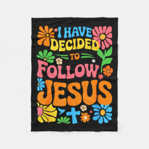 Cobertor De Velo Eu Decidi Seguir Jesus Retro Boho Cristão
