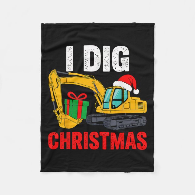 Cobertor De Velo Eu Desenho Escavador De Natal Xmas Pjs Toddler Boy (Frente)