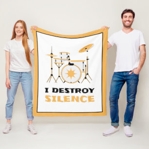 Cobertor De Velo Eu Destruo Silence Funny Drummer