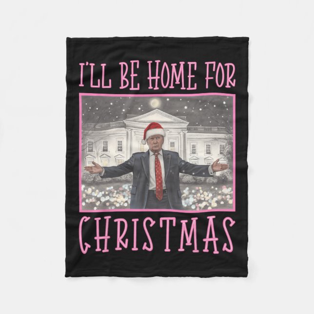 Cobertor De Velo Eu Estarei Em Casa Para O Natal Papais noeis Engra (Frente)