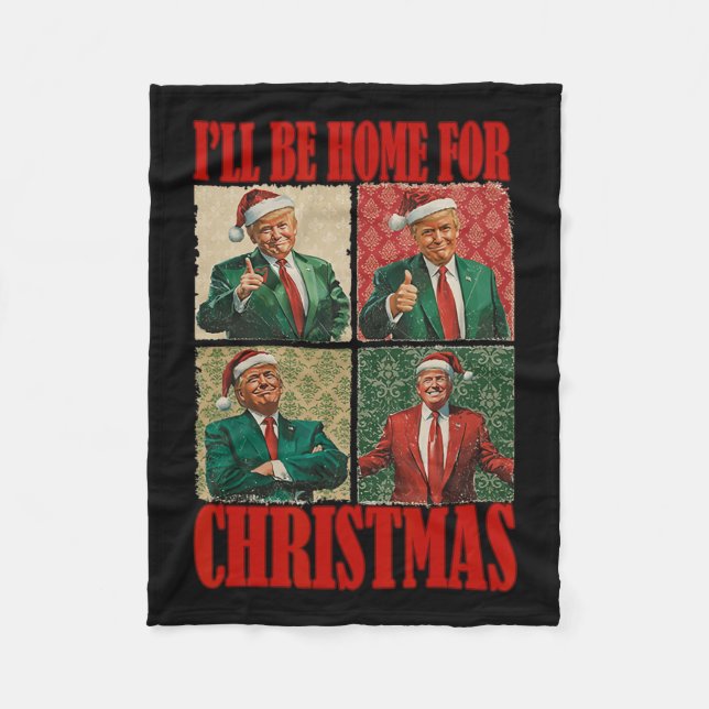 Cobertor De Velo Eu Estarei Em Casa Para Papais noeis De Natal Engr (Frente)