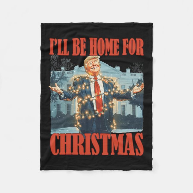 Cobertor De Velo Eu Estarei Em Casa Para Papais noeis De Natal Engr (Frente)