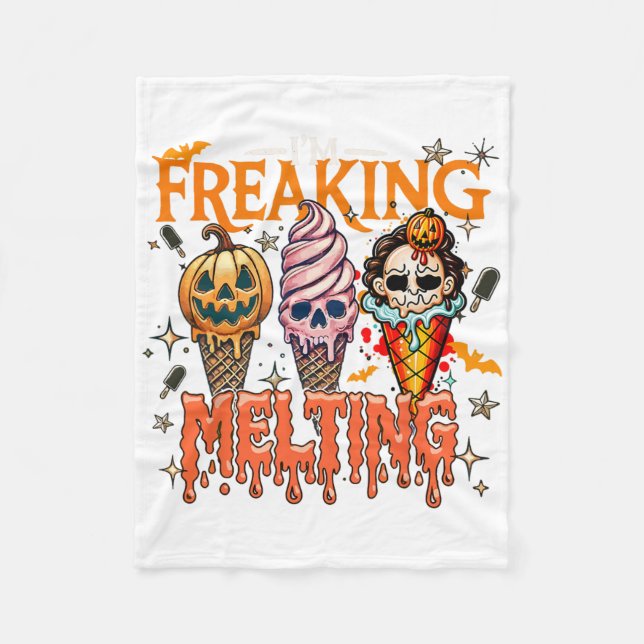Cobertor De Velo Eu estou derretendo Sorvete de Halloween Mo (Frente)