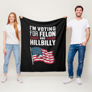 Cobertor De Velo Eu estou votando no Felon e no Hillbilly 2024 Pro