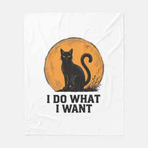 Cobertor De Velo Eu Faço O Que Quero Camisa Vintage De Gato Preto D