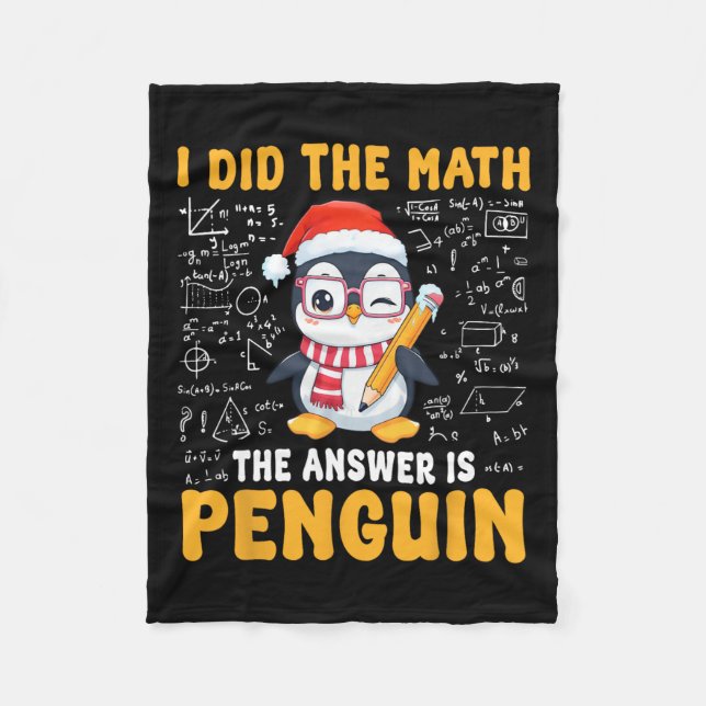 Cobertor De Velo Eu Fiz A Matemática A Resposta É Penguim Tapete De (Frente)