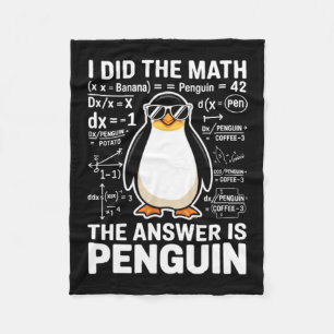 Cobertor De Velo Eu Fiz A Matemática A Resposta É Pinguim Matemátic