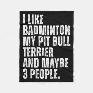Cobertor De Velo Eu Gosto de Amante de Badminton Pit Bull Terrier D