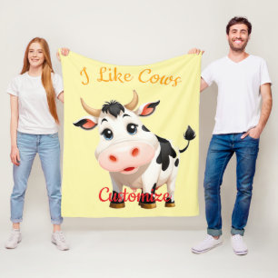 Cobertor De Velo Eu Gosto De Vacas Arte Trovão_Cove